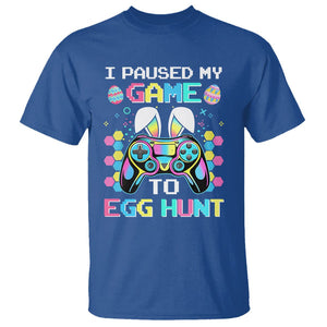 Easter Day T Shirt I Paused My Game To Egg Hunt Funny Gamer TS09 Royal Blue Printyourwear