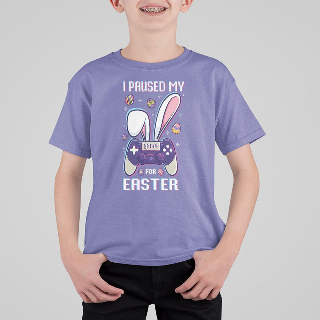 I Paused My Game For Easter Day Funny Gamer T Shirt For Kid TS09 Violet Printyourwear