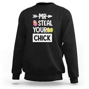 Easter Day Sweatshirt Mr. Steal Your Chick Funny Egg Baby Chicken TS09 Black Printyourwear