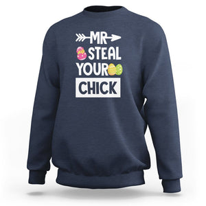 Easter Day Sweatshirt Mr. Steal Your Chick Funny Egg Baby Chicken TS09 Navy Printyourwear