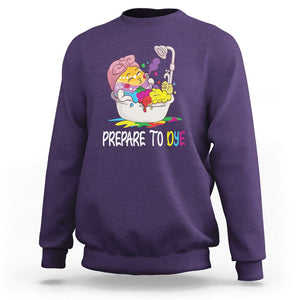 Funny Easter Day Sweatshirt Prepare To Dye Sunday Egg Hunting TS09 Purple Printyourwear
