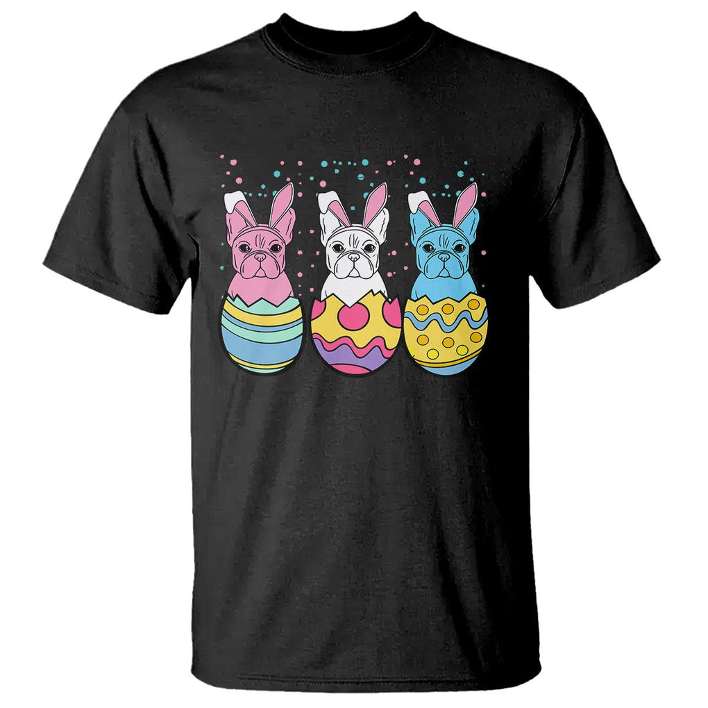 Easter Day T Shirt Cute Bunny French Bulldogs Frenchie Dog Lover TS09 Black Printyourwear