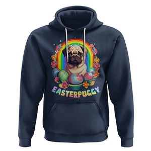 Easter Day Hoodie Easterpuggy Funny Pug Dog Lover Egg Basket TS09 Navy Printyourwear