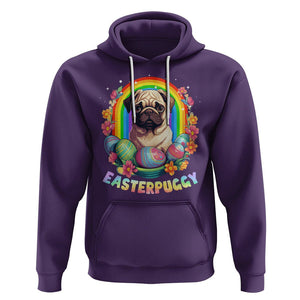 Easter Day Hoodie Easterpuggy Funny Pug Dog Lover Egg Basket TS09 Purple Printyourwear