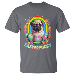 Easter Day T Shirt Easterpuggy Funny Pug Dog Lover Egg Basket TS09 Charcoal Printyourwear