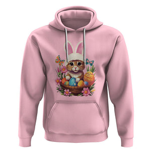 Easter Day Hoodie Cute Bunny Cat Lover Eggs Basket TS09 Light Pink Printyourwear