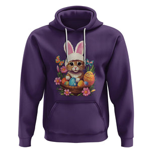 Easter Day Hoodie Cute Bunny Cat Lover Eggs Basket TS09 Purple Printyourwear