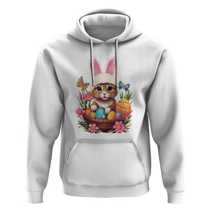 Easter Day Hoodie Cute Bunny Cat Lover Eggs Basket TS09 White Printyourwear