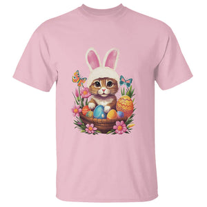 Easter Day T Shirt Cute Bunny Cat Lover Eggs Basket TS09 Light Pink Printyourwear