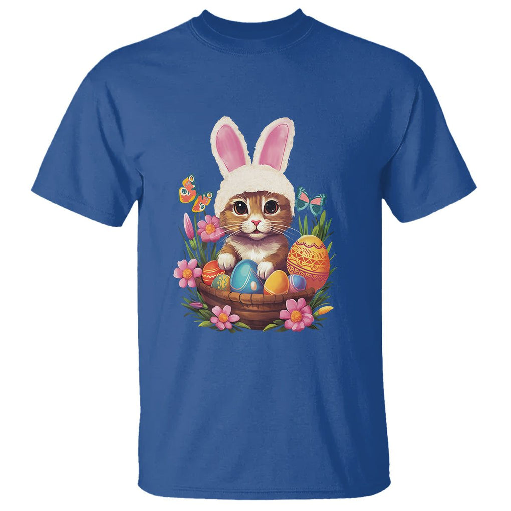 Easter Day T Shirt Cute Bunny Cat Lover Eggs Basket TS09 Royal Blue Printyourwear