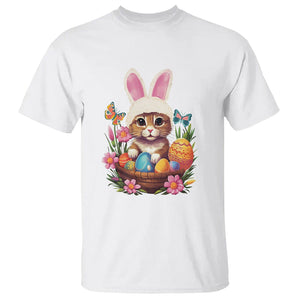 Easter Day T Shirt Cute Bunny Cat Lover Eggs Basket TS09 White Printyourwear