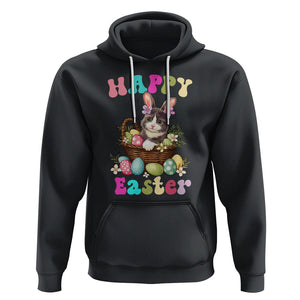 Easter Day Hoodie Cute Cat Bunny Costume Egg Basket TS09 Black Printyourwear