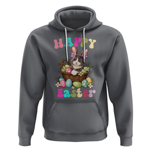 Easter Day Hoodie Cute Cat Bunny Costume Egg Basket TS09 Charcoal Printyourwear