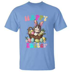 Easter Day T Shirt Cute Cat Bunny Costume Egg Basket TS09 Carolina Blue Printyourwear