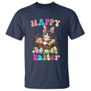 Easter Day T Shirt Cute Cat Bunny Costume Egg Basket TS09 Navy Printyourwear