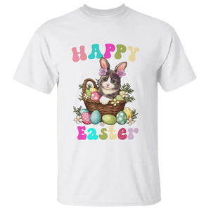 Easter Day T Shirt Cute Cat Bunny Costume Egg Basket TS09 White Printyourwear