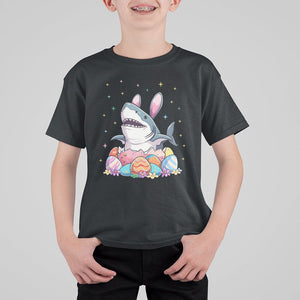Easter Day Cute Bunny Shark Egg Basket T Shirt For Kid TS09 Black Printyourwear