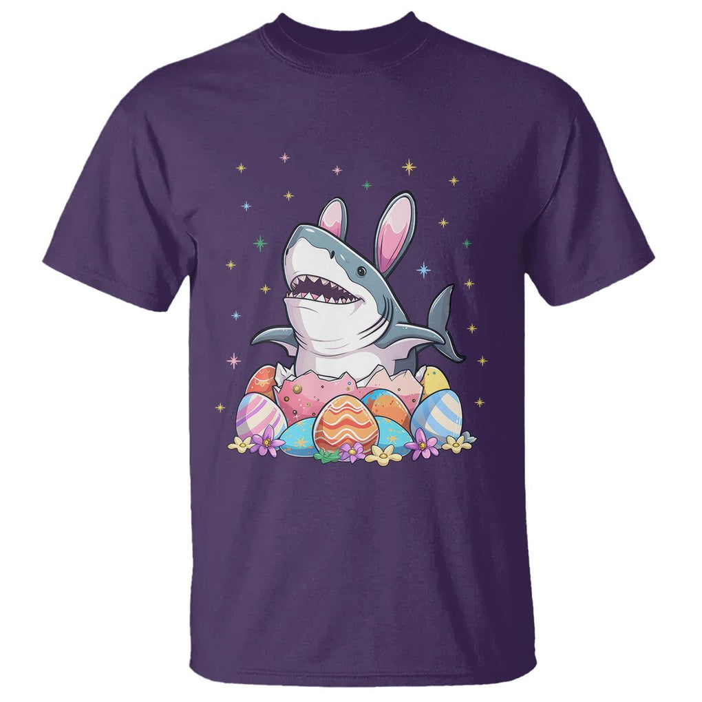 Easter Day Cute Bunny Shark Egg Basket T Shirt TS09 Purple Printyourwear