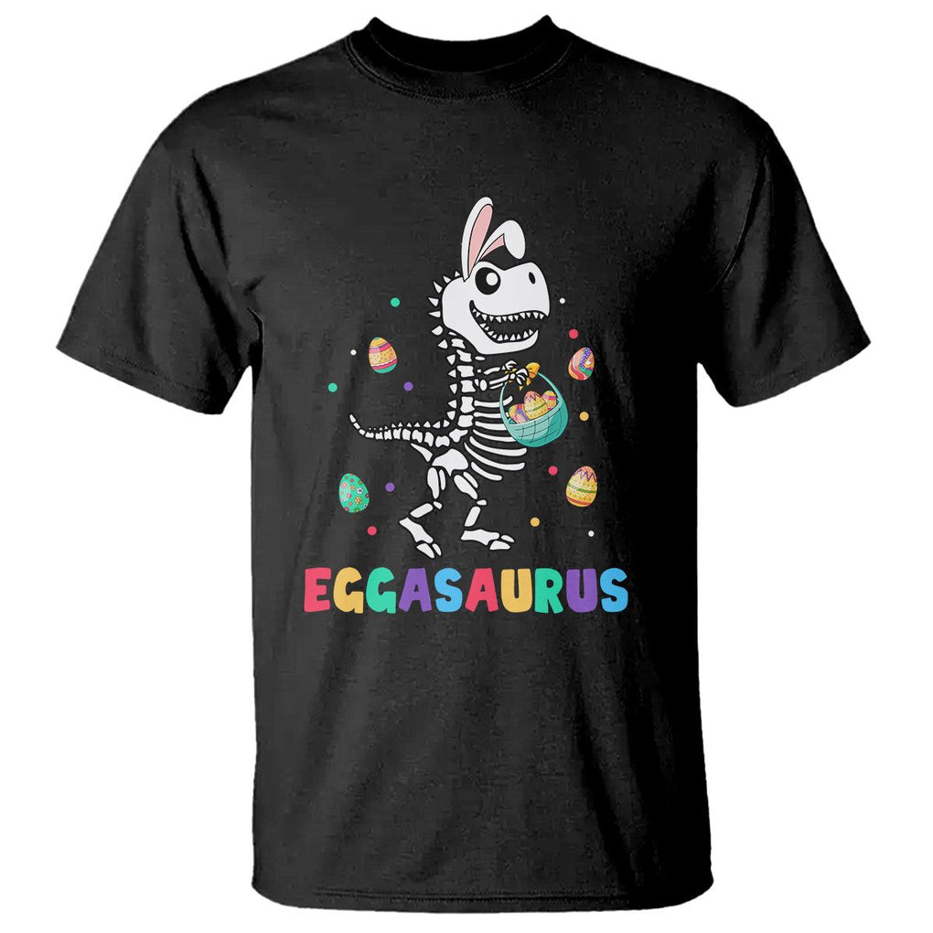 Easter Day T Shirt Eggasaurus Stegosaurus Dinosaur Egg Bunny TS09 Black Printyourwear