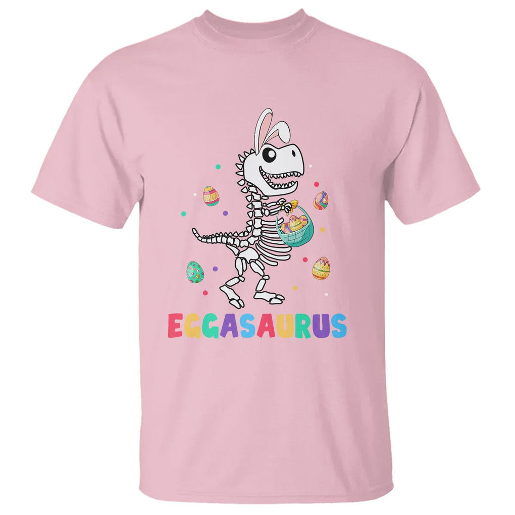 Easter Day T Shirt Eggasaurus Stegosaurus Dinosaur Egg Bunny TS09 Light Pink Printyourwear