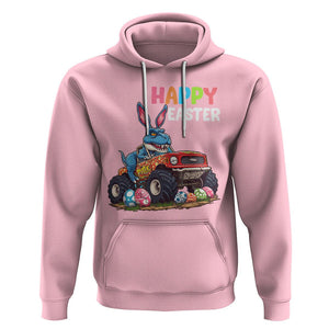 Happy Easter Day Hoodie Bunny Dinosaur Riding Monster Truck Hunting Egg TS09 Light Pink Printyourwear