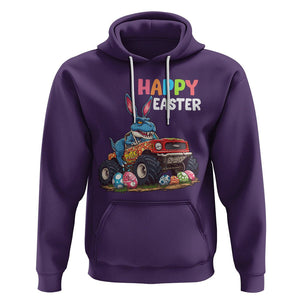 Happy Easter Day Hoodie Bunny Dinosaur Riding Monster Truck Hunting Egg TS09 Purple Printyourwear