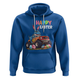 Happy Easter Day Hoodie Bunny Dinosaur Riding Monster Truck Hunting Egg TS09 Royal Blue Printyourwear