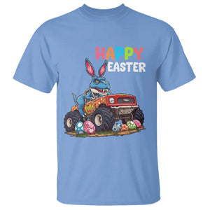 Happy Easter Day T Shirt Bunny Dinosaur Riding Monster Truck Hunting Egg TS09 Carolina Blue Printyourwear