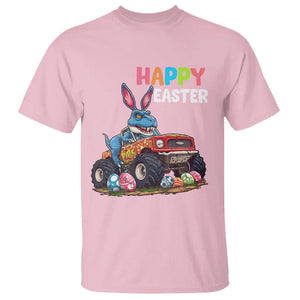 Happy Easter Day T Shirt Bunny Dinosaur Riding Monster Truck Hunting Egg TS09 Light Pink Printyourwear