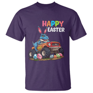 Happy Easter Day T Shirt Bunny Dinosaur Riding Monster Truck Hunting Egg TS09 Purple Printyourwear