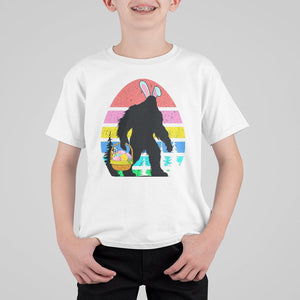 Easter Day Funny Bigfoot Bunny Egg Basket T Shirt For Kid TS09 White Printyourwear