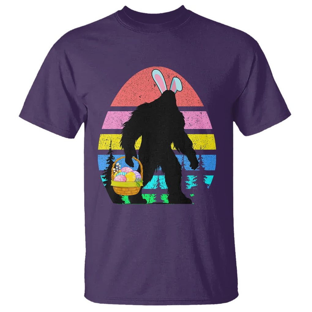 Easter Day Funny Bigfoot Bunny Egg Basket T Shirt TS09 Purple Printyourwear