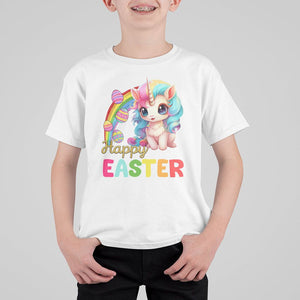 Easter Day Cute Unicorn Bunny Egg Basket T Shirt For Kid TS09 White Printyourwear