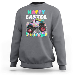 Easter Day Monster Truck Hunting Egg Boys Toddler Sweatshirt TS09 Charcoal Printyourwear