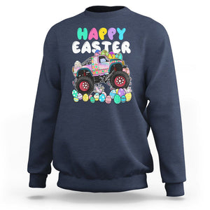 Easter Day Monster Truck Hunting Egg Boys Toddler Sweatshirt TS09 Navy Printyourwear