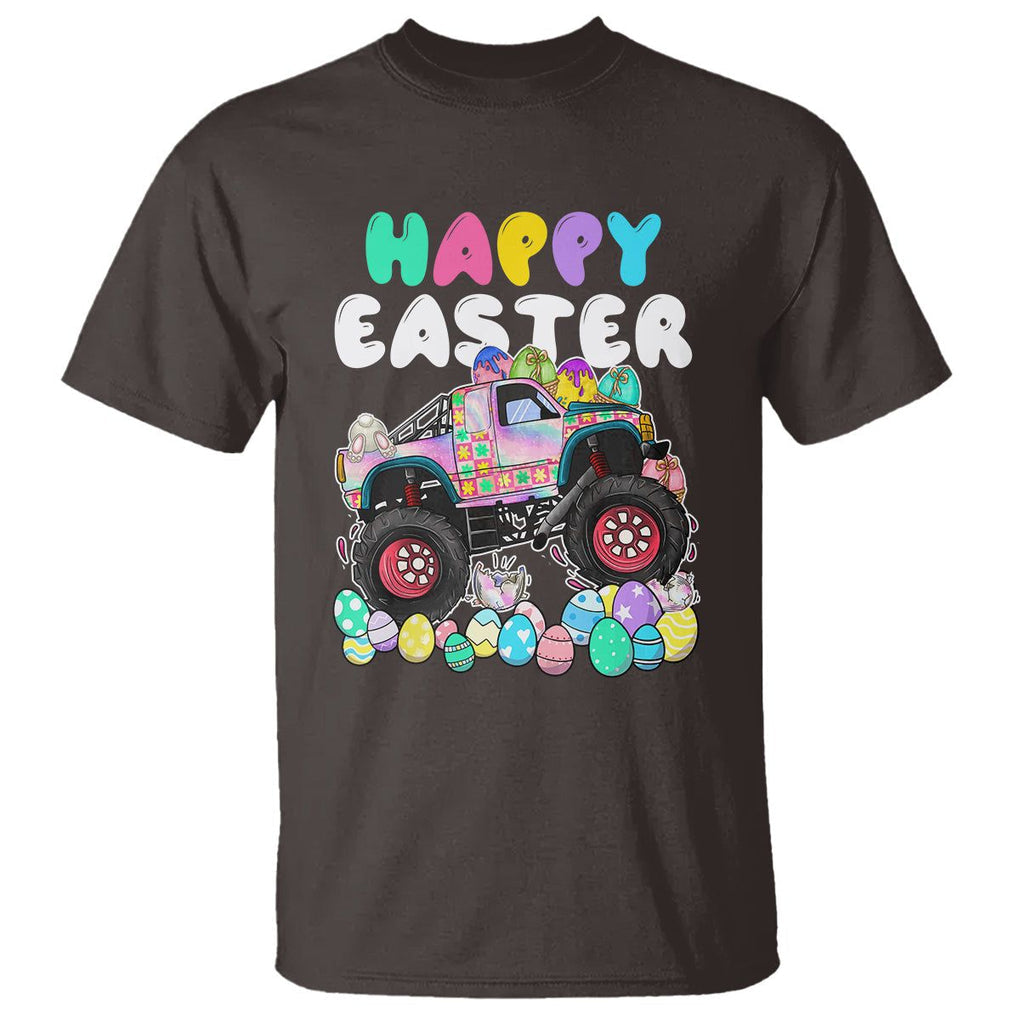 Easter Day Monster Truck Hunting Egg Boys Toddler T Shirt TS09 Dark Chocolate Printyourwear