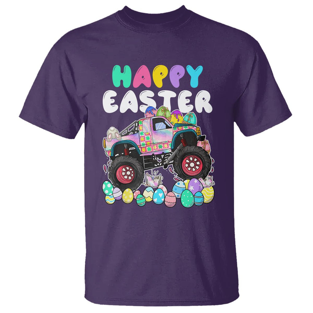 Easter Day Monster Truck Hunting Egg Boys Toddler T Shirt TS09 Purple Printyourwear