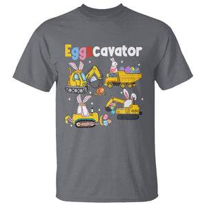 Easter Day T Shirt Eggscavator Egg Hunt Construction Trucks Toddler Boys TS09 Charcoal Printyourwear