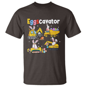 Easter Day T Shirt Eggscavator Egg Hunt Construction Trucks Toddler Boys TS09 Dark Chocolate Printyourwear