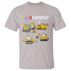 Easter Day T Shirt Eggscavator Egg Hunt Construction Trucks Toddler Boys TS09 Ice Gray Printyourwear