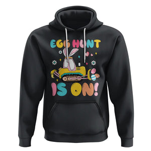 Easter Day Hoodie Egg Hunt Is On Funny Truck Bunny TS09 Black Printyourwear