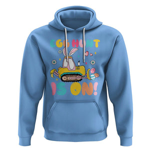 Easter Day Hoodie Egg Hunt Is On Funny Truck Bunny TS09 Carolina Blue Printyourwear