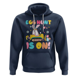 Easter Day Hoodie Egg Hunt Is On Funny Truck Bunny TS09 Navy Printyourwear