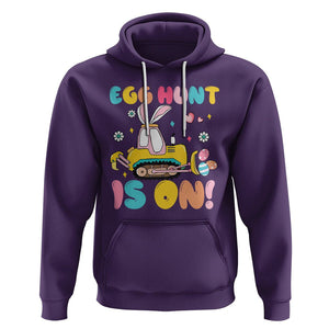 Easter Day Hoodie Egg Hunt Is On Funny Truck Bunny TS09 Purple Printyourwear