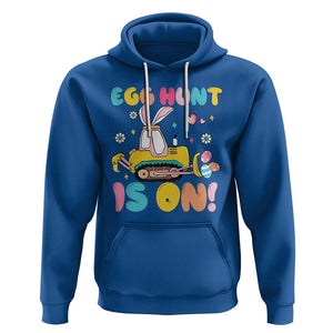 Easter Day Hoodie Egg Hunt Is On Funny Truck Bunny TS09 Royal Blue Printyourwear