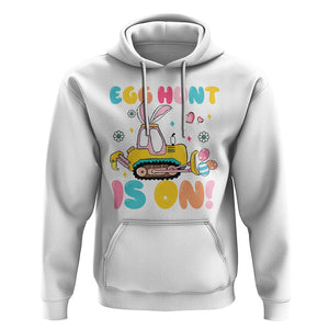 Easter Day Hoodie Egg Hunt Is On Funny Truck Bunny TS09 White Printyourwear