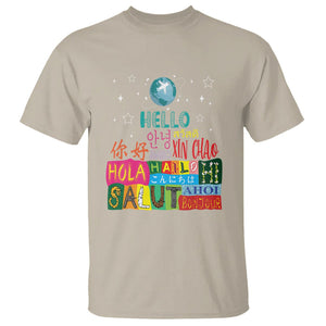 Travel Lover T Shirt Hello Word in Different Languages Greetings TS09 Sand Printyourwear