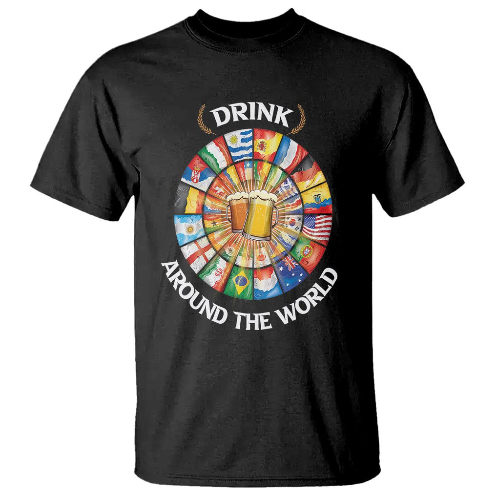 Travel For Beer Lover T Shirt Drinking Around The World Traveling TS09 Black Printyourwear