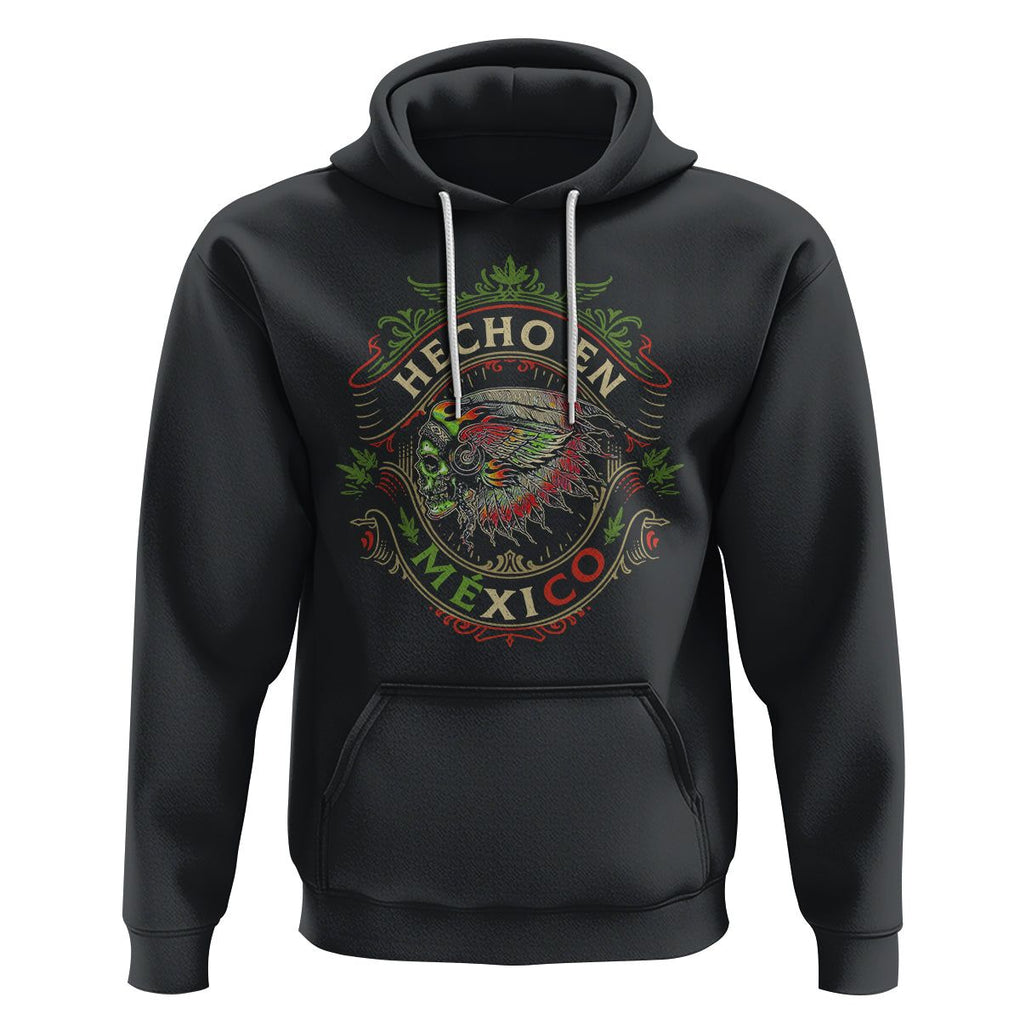 Hecho En Mexico Hoodie Aztec Skull Made In Mexico Mexican TS09 Black Printyourwear