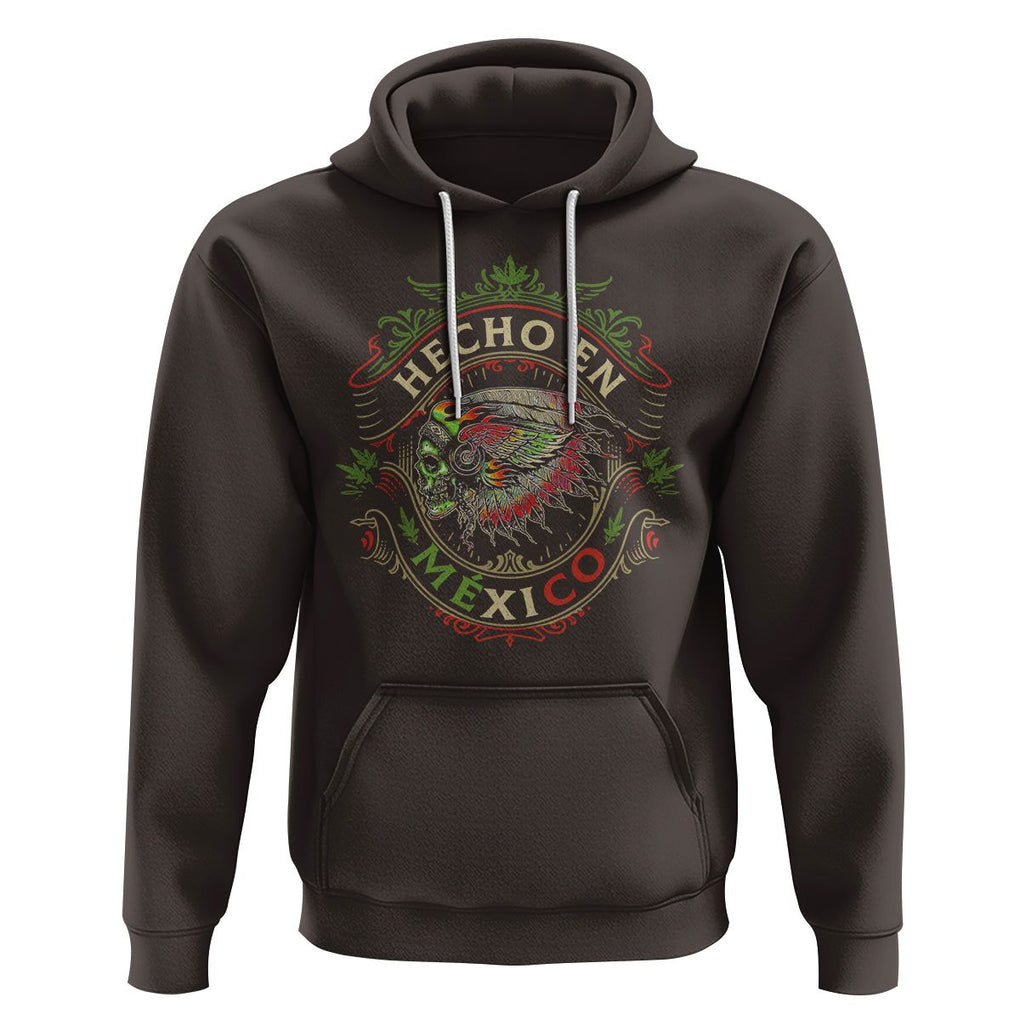 Hecho En Mexico Hoodie Aztec Skull Made In Mexico Mexican TS09 Dark Chocolate Printyourwear